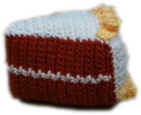 Crocheted Piece of Carrot Cake